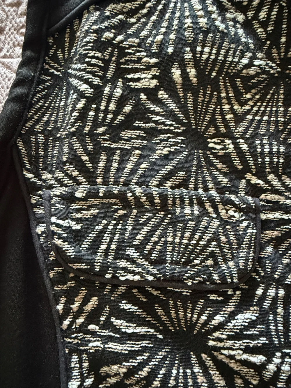 Christopher & Banks Black Floral-Pattern Zip Front Sleeveless Vest - Picture 6 of 6